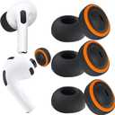 KASOTT 2025 Upgraded for AirPods Pro 3 Memory Foam&Silicone Hybrid Ear Tips, Ultimate Comfort, Anti-Slip Eartips, Superior Noise Isolation, Fits in The Charging Case, 3 Pairs (Black, Large)