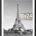 upsimples 18x24 Picture Frame, Display Pictures 16x20 with Mat or 18 x 24 Without, Wall Hanging Poster Frames, Black, 1 Pack
