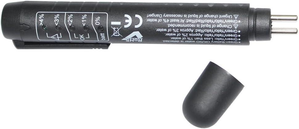 Brake Fluid Liquid Tester Pen with 5 LED Indicators, Calibrated For DOT3 DOT4 Brake Fluid