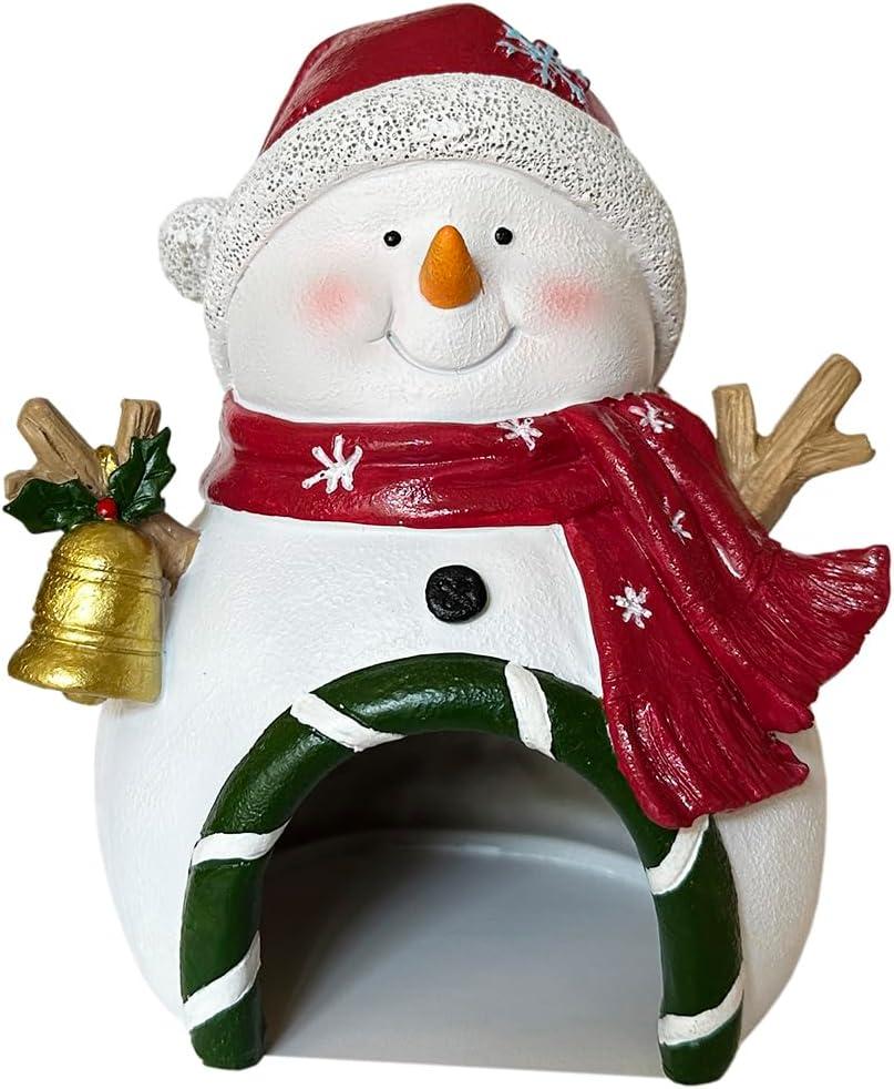 SLOCME Aquarium Christmas Snowman with Bell Decorations - Fish Tank Christmas Snowman Landscape Decoration Create Festive Atmosphere