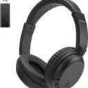 Wireless Bluetooth Headphone Over Ear, Bluetooth Transmitter for TV,PC,3.5mm Audio Device, Wired and Wireless Headset (Black)