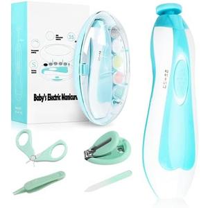 Baby Electric Nail File, 8 in 1 Safe Baby Nail Trimmer, Baby Nail Clippers with 6 Grinding Heads, Baby Nail Care Kit for All Ages
