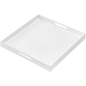 Glossy White Sturdy Acrylic Serving Tray with Handles-24x24Inch-Serving Coffee,Appetizer,Breakfast,Butler-Kitchen Countertop Tray-Makeup Drawer Organizer-Vanity Table,Ottoman Tray-Decorative Glossy White Sturdy Acrylic Serving Tray with Handles-24x24Inch-Serving Coffee,Appetizer,Breakfast,Butler-Kitchen Countertop Tray-Makeup Drawer Organizer-Vanity Table,Ottoman Tray-Decorative