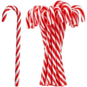 25Pcs Christmas Candy Cane Ornament, Twisted Tree Candy Cane Ornament for Xmas Holiday Party Favor, Christmas Tree Hanging Decoration(Red White)