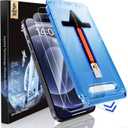 MAGIC JOHN 2 Pack for iPhone 12/iPhone 12 Pro 6.1 inch Tempered Glass Screen Protector, Auto Dust-Elimination Installation, Bubble Free, HD Clear, Easy Installation