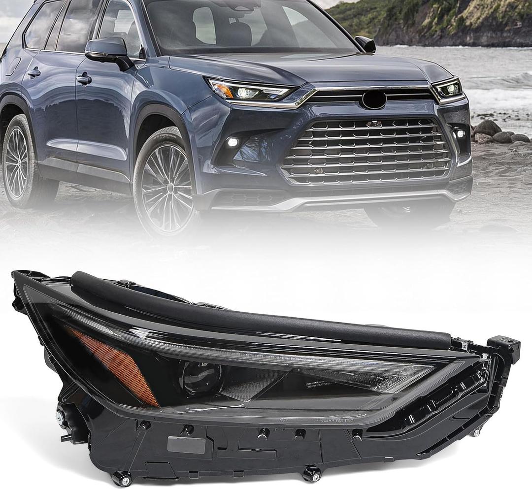 Huray Headlight for Toyota Grand Highlander Limited/Platinum 2024 2025 RH | Headlamp Assembly w/LED DRL Head Light Replacement for 811100E770 Right Passenger Side
