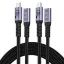 USB C Extension Cable 6.6FT (2 packs/240W/40Gbps/8K), Type C Extender Cables Fast Charging Male to Female Braided Data Cord, 60Hz Video Display Compatible with iPhone 16/PSVR2/MacBook/iPad/Magsafe