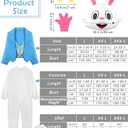SOMSOC 6 Pieces Easter Bunny Costume Set Adult Rabbit Costume One Piece Suit Waistcoat Bow Tie Shoes Party Favors 3XL