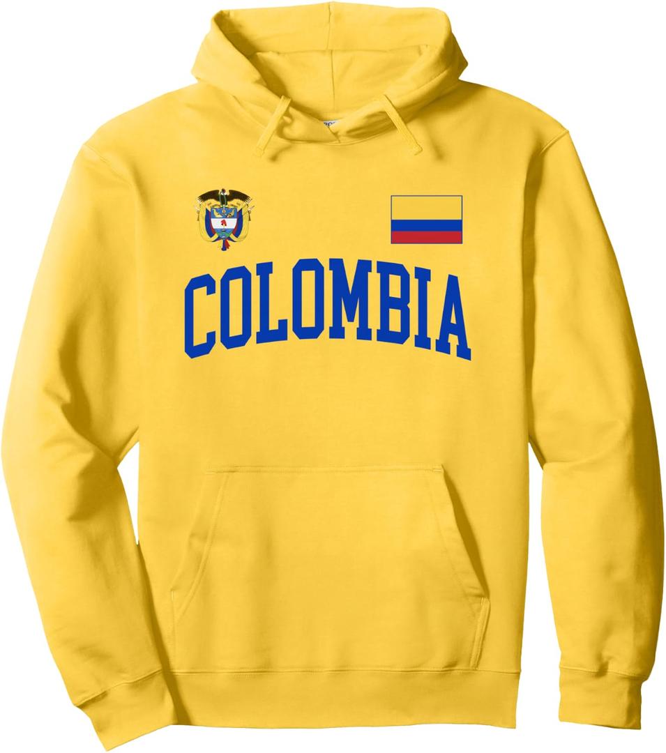 Vintage Retro Colombia Flag Colombian Pride Pullover Hoodie L