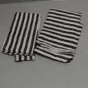 jinchan Striped Linen Kitchen Curtains 20 Inches Length Tier Curtains Farmhouse Modern Cafe Small Window Treatments Airy Light Filtering Rod Pocket for Living Room Bathroom 2 Panels Jet Black