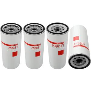 D13 Oil/Fuel Filter Kit Compatible with Volvo D12 Oil Change Kit - 2x LF667, LF3654, FF5507 Replaces 20972293, 21707133, 21707132; LFP3191, LFP8642, LFF8059