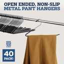 Zober Pants Hangers Non Slip - Open Ended Pants and Jean Hangers for Closet - Space Saving Clothes Hanger - Strong, Durable, Metal Pant Hangers (Black)