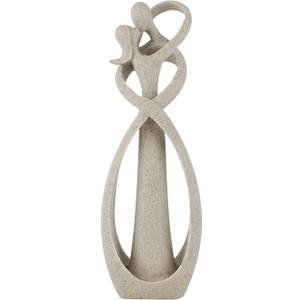 Trycooling Kissing Lovers Statue Abstract Sculpture Resin Statues for Home Decor Modern Home Office Desktop Shelf Bookshelf Decor (Sandstone, Small)