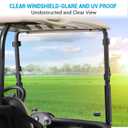 Golf Cart Windshield, EZGO RXV Windshield Suitable for 2008-Up EZGO RXV Golf Cart, Clear Folding Windshield Replacement with Windshield Clips, PC UV Resistant