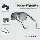 Premium Acetate Aviator Polarized Sunglasses for Men Women Scratch/Saltwater Resistant/Oleophobic Coating Lens (Black and Tortoise Frame/Grey Lens)
