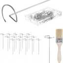 50 pieces of stainless steel mini barbecue skewers 3.74 feet long, suitable for air fryers, mini grilled meat skewers reusable mini barbecue skewersconnecting fruits and meats for grilling,