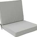 Outdoor Deep Seat Cushion Set 24" x 24", Water Repellent & Fade Resistant Cushion for Patio Furniture, Back & Seat Cushion with Removable Covers for Sofa, Couch, Light Grey