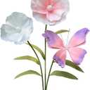 5.6 Ft Giant Artificial Poppy Flower with Stand, Large Handcrafted Flowers, Giant Flower Butterfly Decorations, Huge Standing Artificial Poppies Flower for Weddings, Birthday Party,Garden, Home Decor