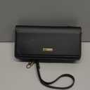 CaseMe 2-in-1 Detachable for iPhone 16 Crossbody Wallet Case with RFID Blocking 10-Card Holder for Woman, PU Leather Wrist Strap Zipper Handbag Purse Wallet Phone Case for iPhone 16 6.1", Black