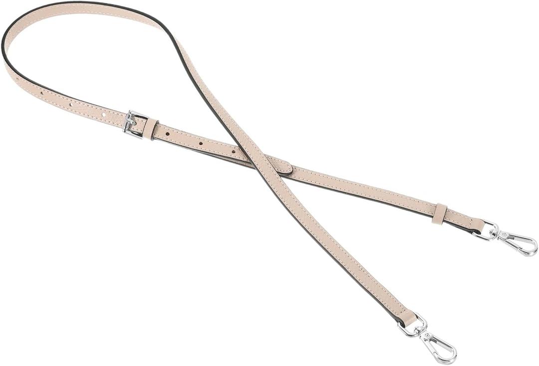 uxcell Genuine Leather Bag Strap Replacement Adjustable Crossbody Bag Straps, 37.4-45.3 Inch Purse Strap for Shoulder Bag Handbag Purse, Pink, Silver Buckle
