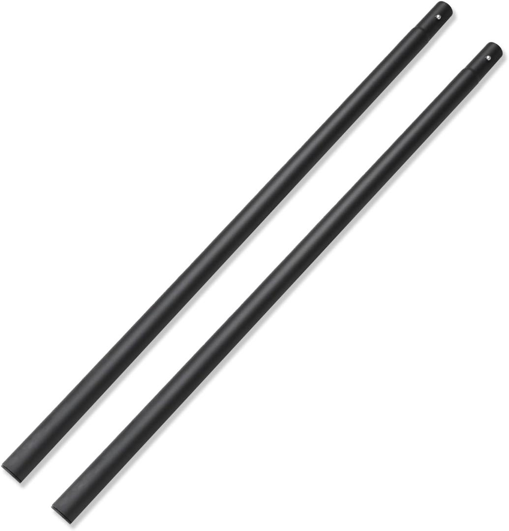 Helios&Hestia 1.5in Outdoor Patio Market Umbrella Replacement Extension Lower Pole (W/ Bullet Buckle, Dark Grey Pack of 2)
