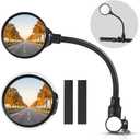 West Biking Bike Mirror Handlebar Mount, Adjustable Rotatable Bicycle Rear View Mirror, Wide Angle Acrylic Convex Safety Mirror for Mountain Road Bike (Black - 1 Piece Convex Mirror)
