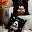 Halloween Pillow Covers 18x18 Set of 2 Throw Pillow Cases Soft Cushion Case Pillowcase for Chair Sofa Bedroom Living Room Home Decor, Polka