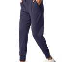 SANTINY Women's Joggers Pants Pockets Drawstring Running Sweatpants for Women Lounge Workout Jogging (Large, Navy)
