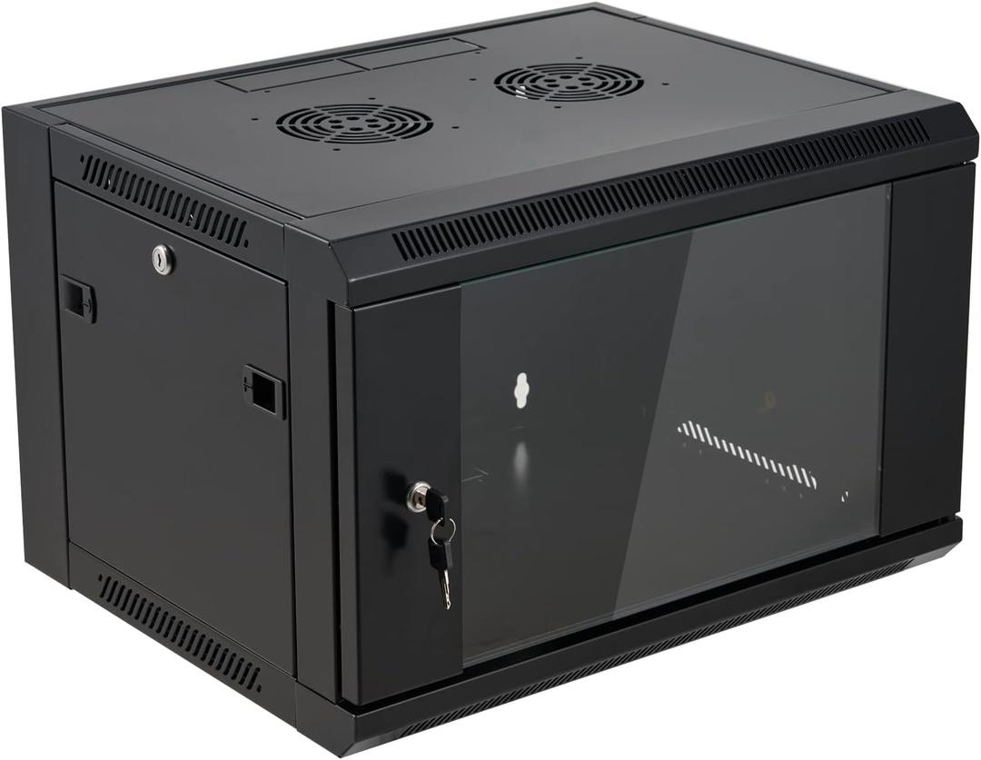 6U Wall Mount Server Cabinet Network Rack Enclosure Locking Glass Door by Tedgetal