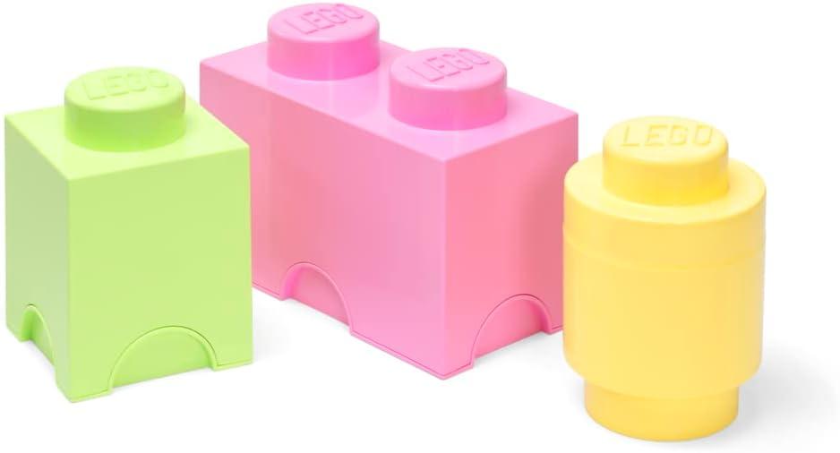 LEGO Storage Brick Multipack S, Stackable Storage Boxes, Set of 3 pcs, Perfect for Desk Storage, LEGO Organizer, Toy Box, Home Decor, Pastel Set