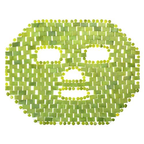 Patelai Jade Facial Mask, Jade Sleep Natural Stone Green Facial Cooling Mask, Beauty Skincare Massage Tools for Alleviate Puffiness Face Massage Puffy Eyes Dark Circles