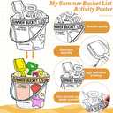 Nuanchu 36 Pieces My Summer Bucket List Activity Poster End of Year Gift Color Your Summer Bucket List Art Poster End of Year and Camp Supplies, one size