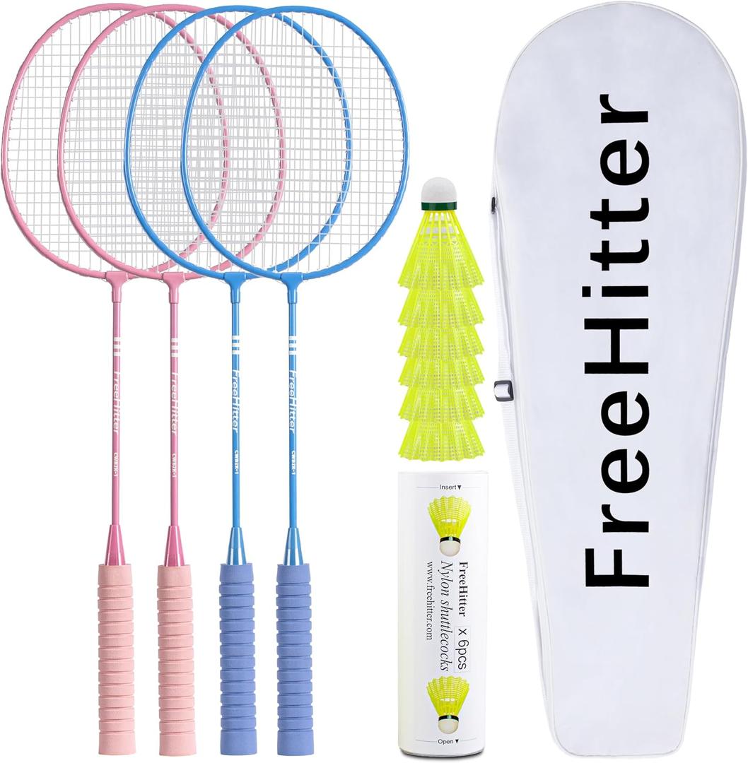 Badminton Set for Family & Beginners, Includes Rackets Shuttlecocks Carrying Bag, Outdoor Yard Garden Park Practice Sports Game for Kids Adults