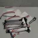 Flutesan 50 Pack 6 x 8 Inch Drawstring Baseball Party Favor Bags Plastic Baseball Snack Goodie Bags Gift Packaging Storage for Kids Boys Birthday Sports Theme Party Supplies