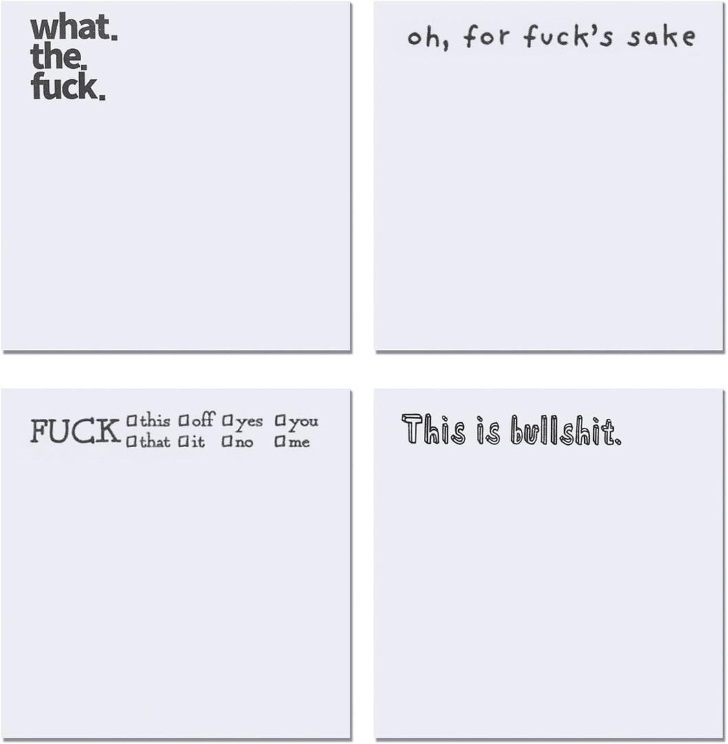 Funny Sticky Note, 4 Pieces Novelty Memo Pads Sticky Note, Funny Office Supplies, Current Mood Sticky Note Tabs, Office Desk Accessory Gifts (Style 1)