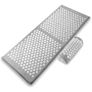 ProsourceFit Acupressure Mat and Pillow Set for Back/Neck Pain Relief and Muscle Relaxation (XL, Grey/White)