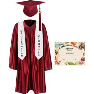 GraduationMall Kindergarten Graduation Cap Gown Stole Package with 2026 Tassel, Certificate