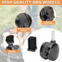 70360 Locking Caster w/Insert for Weber Genesis 300 Grill Parts Genesis E310/320 S330, for Weber BBQ Wheel Replacement Grill Spirit Parts Spirit E210 E310 for Webber Summit Grill Parts(2007-2011),4PCS