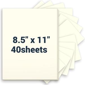 Cardstock 8.5 x 11, Thick Printer Paper 75 lb/200 gsm, 40 Sheets Cream Card Stock, Off White Heavy Card stock, CardStock Paper for Invitations, Diy Cards, Business Cards, Menus, Crafts, Drawing etc