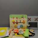 Wooden Baby Walker 3-in-1 Push Toy for Toddlers, Montessori Sensory Activity Center with Pretend Kitchen, Adjustable Speed Learning Walker, Safe Wooden Toy, Ideal Gift for Boys and Girls