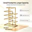 5 Tier Vertical Shoe Rack Metal Shoe Shelf Narrow Tall Shoe Tower