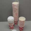 160 Pcs 12 oz Valentine's Day Disposable Coffee Cups with Lids Bulk Valentines Love Heart Paper Cup for Hot Chocolate Cocoa Tea for Galentines Anniversary Party Supplies (Pink Heart)