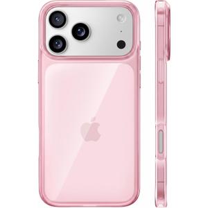 TORRAS for iPhone 17 Pro Max Case Crystal Pink, [Anti-Yellowing][Military-Grade Protection], Ultra Slim Anti-Scratch Back, Soft Bumper, Non-Slip Protective Phone Cover, Pink 6.9"