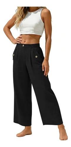 Blooming Jelly Women Dress Work Palazzo Wide Leg Business Casual Pants High Waisted Summer Trendy Slack Teacher Travel Trouser (M, Black)