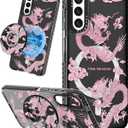 Cute Case for Samsung Galaxy S21 for Women Girls - Funny Design Compatible with Magsafe Magnetic Ring Holder Kickstand Art Long Lake Fashion Pattern TPU Phone Covers