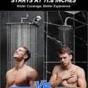 Veken 11.8" Rain Shower Head, Rectangular Rainfall Showerhead with 11" Stainless Steel Exension Arm, Height & Angle Decor Adjustable, High Pressure Shower Heads, Bathroom Accessories, Chrome