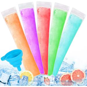 300 Disposable Ice Popsicle Mold Bags Comes With A Funnel, BPA Free Freezer Tubes, Healthy Snack Yogurt Stick Juice Fruit Smoothies Ice Freezing