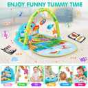 UMIKU Baby Play Mat Baby Tummy Time Mat Musical Activity Center for Infant with High-Contrast Piano Music & Light Newborn Babies Gifts for Boy Girl Babies 0-6 6-12 Months Dinosaur Style