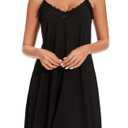 AVIDLOVE  for Women Sexy Lace Sleepwear V Neck Short Night Gowns Sleeveless Chemise Nighty, L