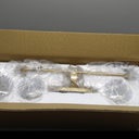 Durent Lighting Gold Vanity Light, 3 Lights Gold Bathroom Light Fixture with Seeded Glass, 22 1/2'' L